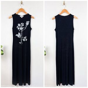 Vintage 90s Y2K Ronni Nicole Black Whimsigoth Maxi Dress Sz 12